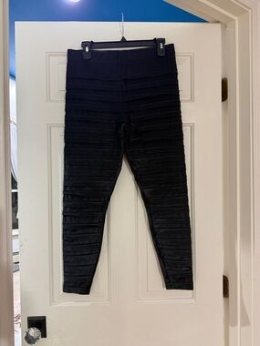 Blackmilk Black Ribbed Panel High-Waist Leggings